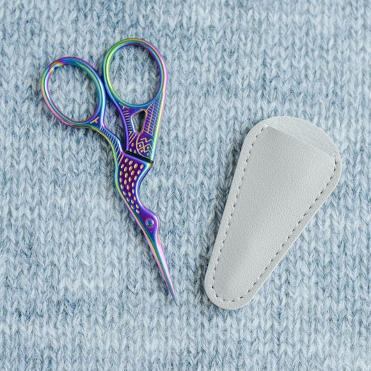 Multicolor stork scissor, Knit Scissors, embroidery scissor, cross stitch accessory, embroidery accessory, Stainless Steel, Cover