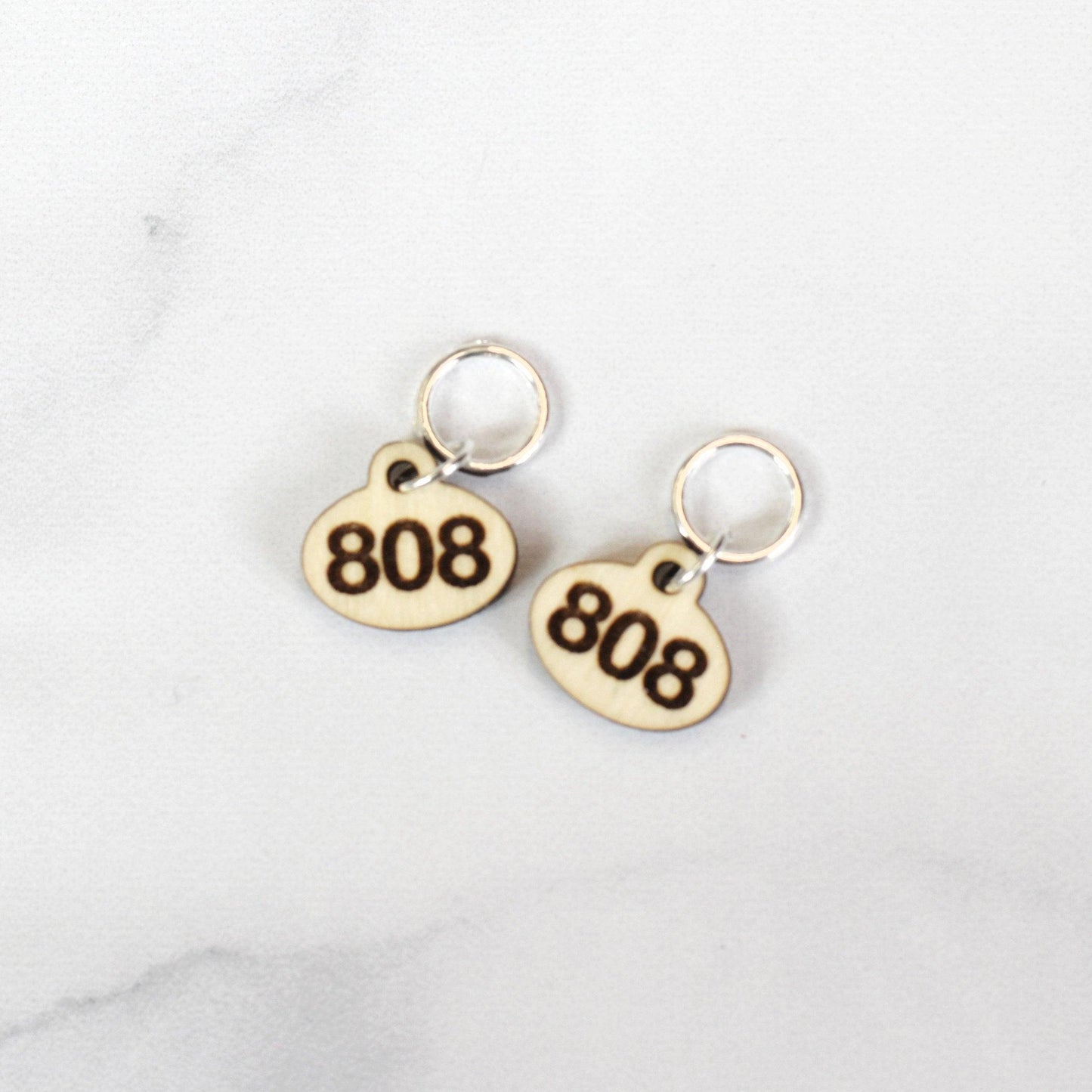 Set of 2 Laser Engraved Stitch Markers - 808