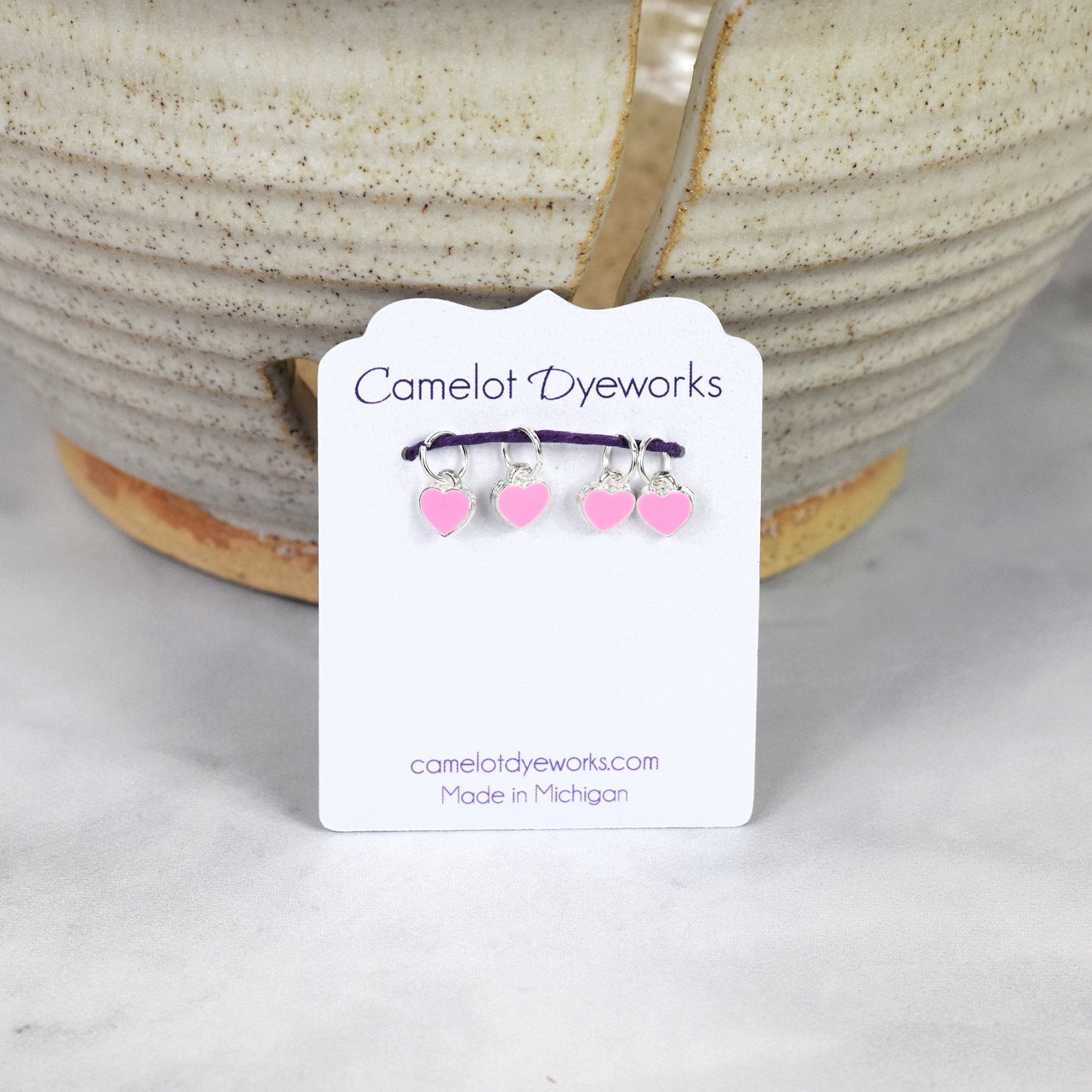 Set of 4 Tiny Stitch Markers - Hearts