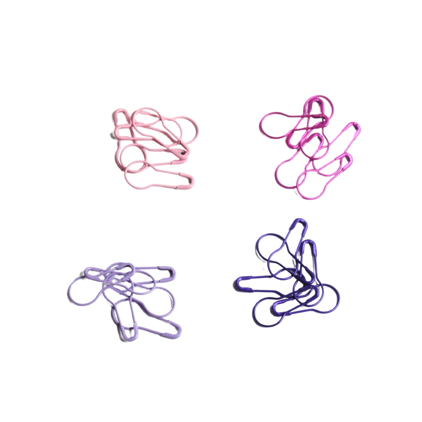 24 Bulb Safety Pin Stitch Markers - Pinks & Purples