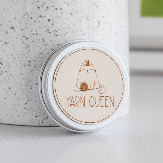 Knitting Tin Storage Container - Yarn Queen - Stitch Marker Holder, Storage Tin, Knitting Storage