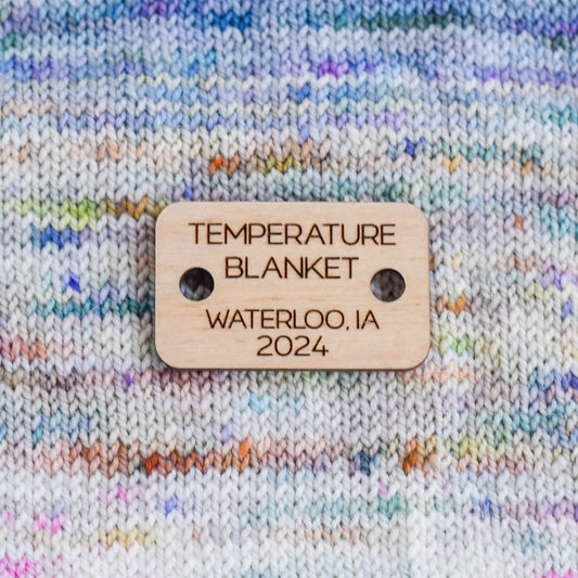 Personalized Temperature Blanket Button - Year and Place