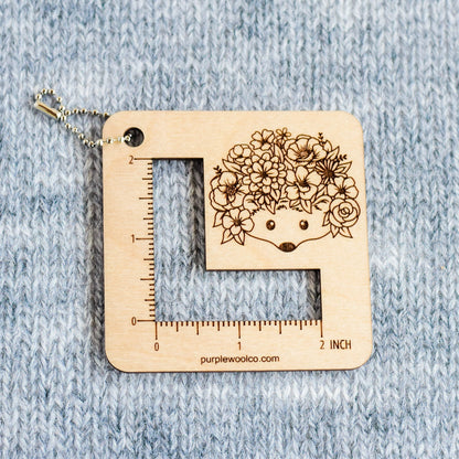 Knitting 2-inch Swatch Gauge - Hedgehog