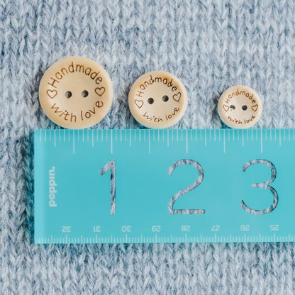 Made with Love Buttons - 15mm, 20mm, 25mm