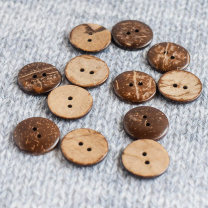 2 Holes Coconut Shell Buttons - 10mm, 15mm, 20mm, 25mm