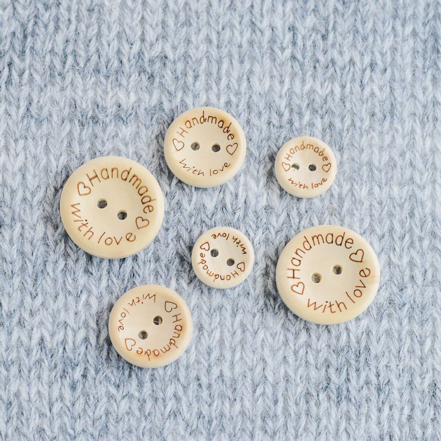 Made with Love Buttons - 15mm, 20mm, 25mm