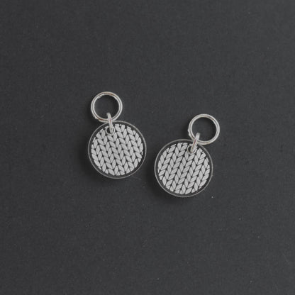 Set of 2 Laser Engraved Clear Acrylic Stitch Markers - Knit Stitch