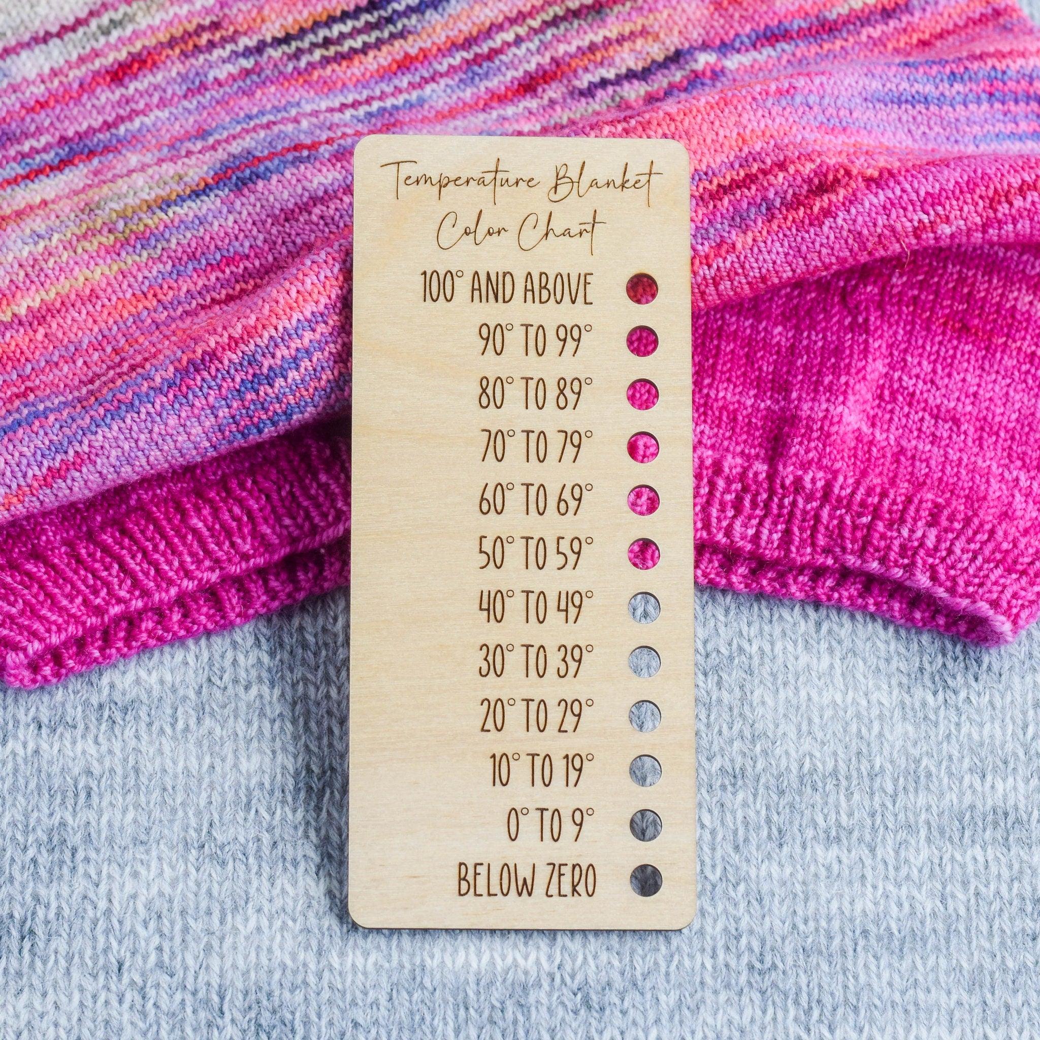 Temperature Blanket Color Chart Script Purple Wool Co.