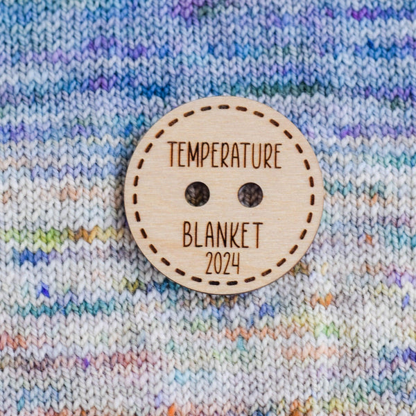 Temperature Blanket Button - 2024 - Round