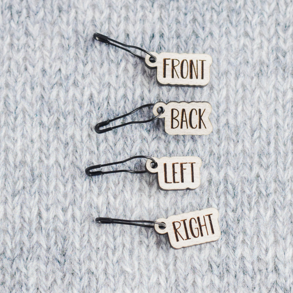 Set of 4 Laser Engraved Removable Stitch Markers - Front Back Left Rig ...