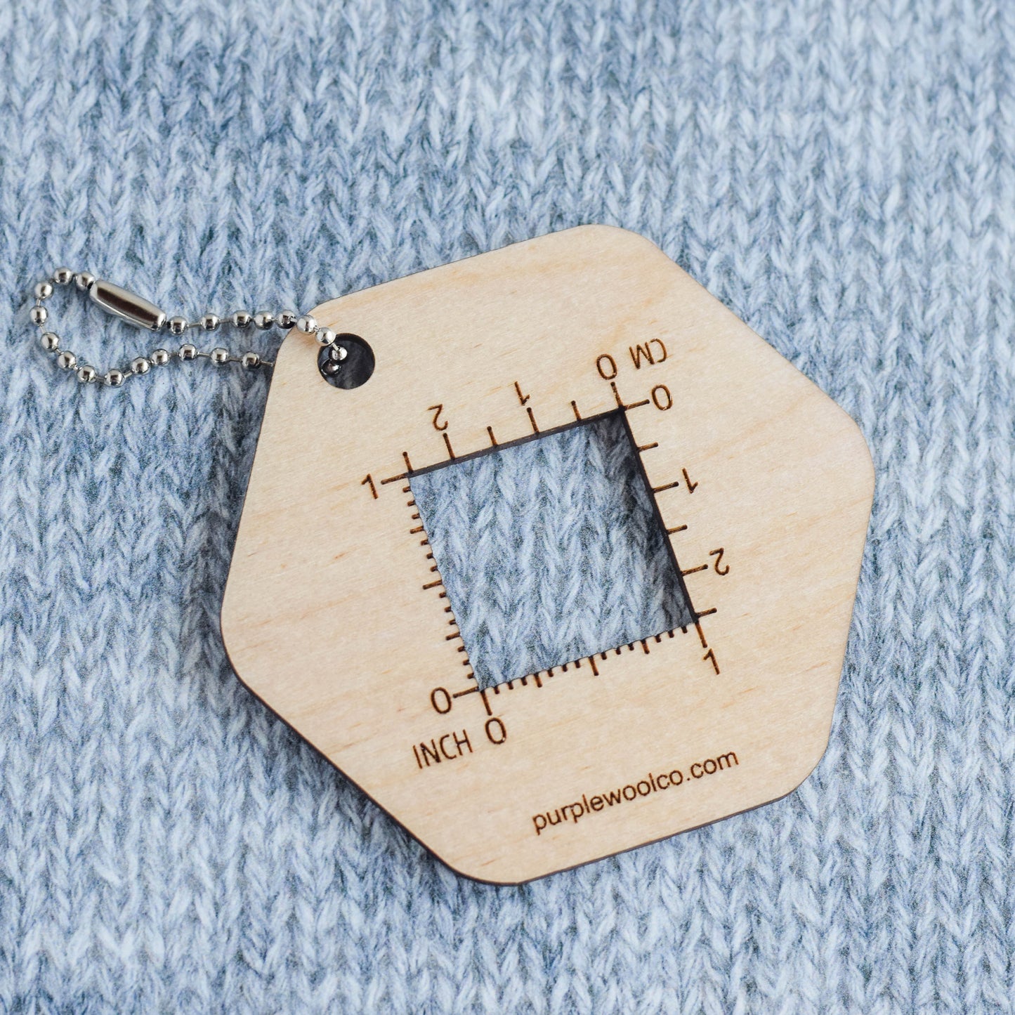 Laser Engraved Wood Knitting Swatch Gauge