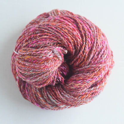 Handspun Wool Alpaca Blend 2 ply Aran weight, 240 yards - Pink Bloom