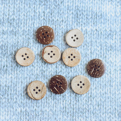 4 Holes Coconut Shell Buttons - 10mm, 15mm, 20mm, 25mm