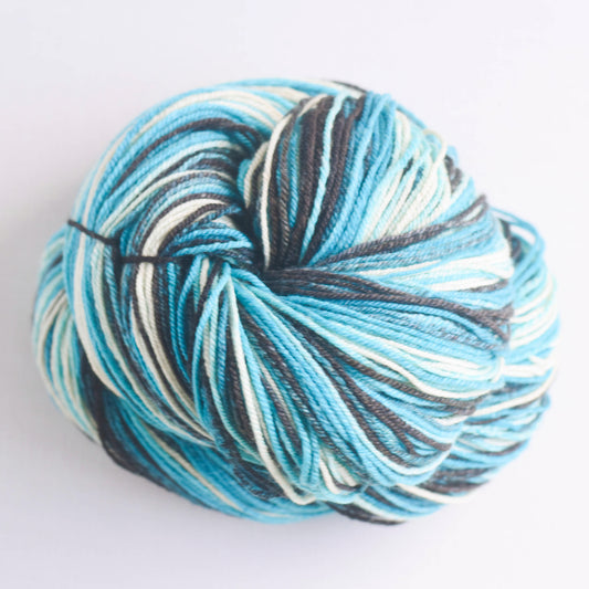 Handspun Merino Silk 3 ply Sport weight, 625 yards - Midnight Express