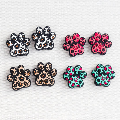 Leopard Dog Paw Silicone Stitch Stoppers - Set of 2