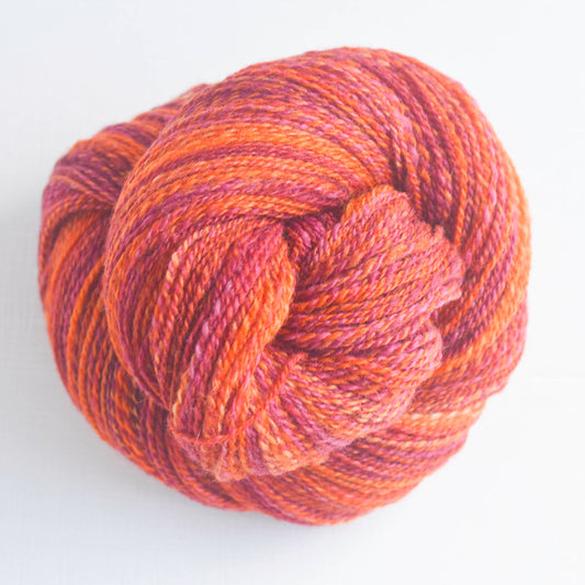 Handspun BFL 2 ply Fingering weight, 474 yards - Sunset