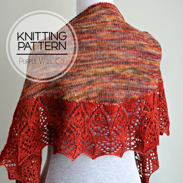 CATCHING FIRE Shawl - PDF Knitting Pattern