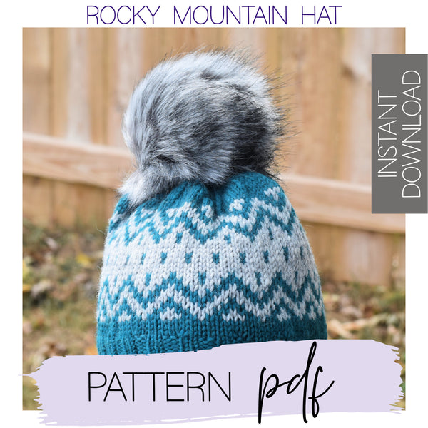 ROCKY MOUNTAIN Hat - PDF Knitting Pattern