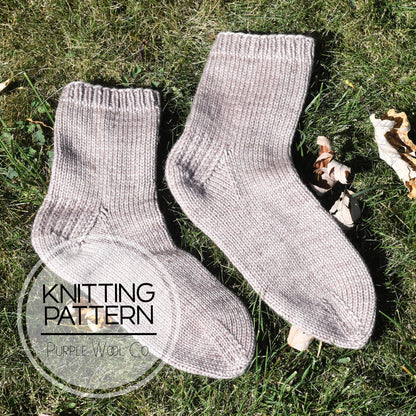 BASIC WORSTED Socks on Double Points - PDF Knitting Pattern