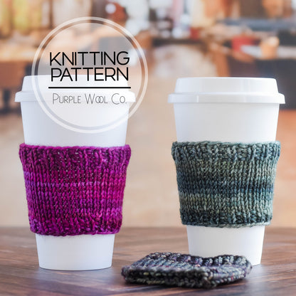 Coffee Cup Cozy - PDF Knitting Pattern