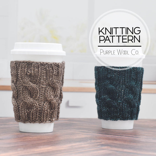 WINDING ROAD Coffee Cup Cozy - PDF Knitting Pattern