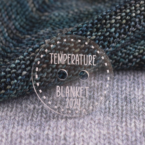 Temperature Blanket Button - 2024 - Acrylic