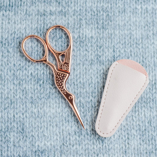 Copper Colored stork scissor, Knit Scissors, embroidery scissor, cross stitch accessory, embroidery accessory, Stainless Steel, Cover