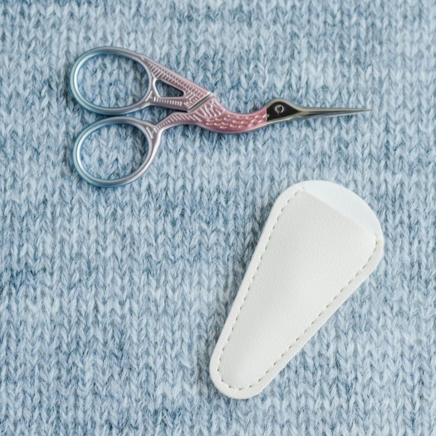 Pink & Blue stork scissor, Knit Scissors, embroidery scissor, cross stitch accessory, embroidery accessory, Stainless Steel, Cover
