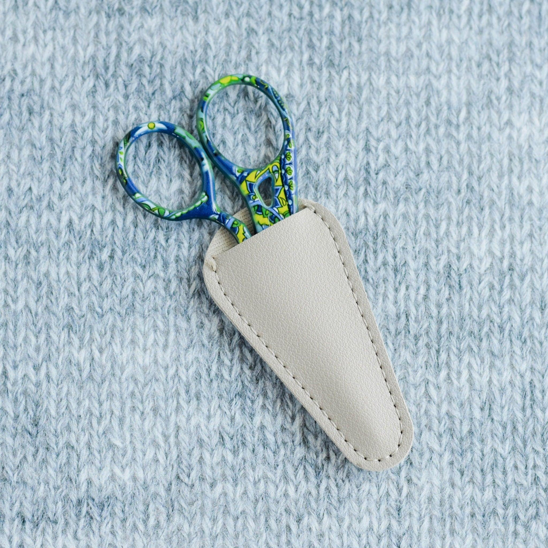 Blue Green Floral stork scissor, Knit Scissors, embroidery scissor, cross stitch accessory, embroidery accessory, Stainless Steel, Cover