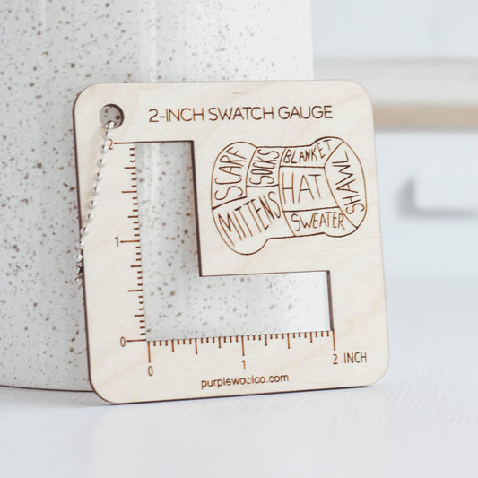 Knitting 2-inch Swatch Gauge - Yarn Anatomy - Wood Knitting Accessories, Knitting Tools, Gifts for Knitters, Eco-Friendly Knitting