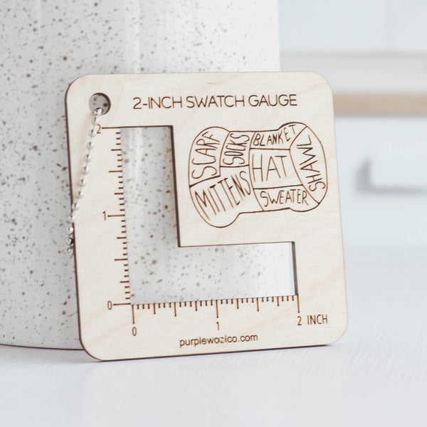 Knitting 2-inch Swatch Gauge - Yarn Anatomy - Wood Knitting Accessories, Knitting Tools, Gifts for Knitters, Eco-Friendly Knitting