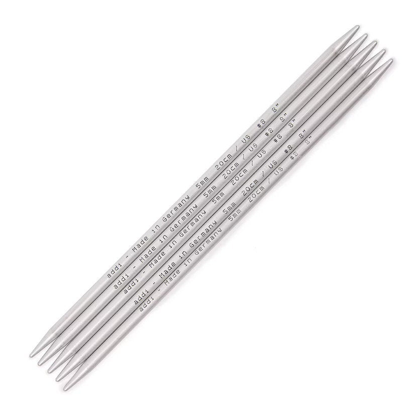 4 inch (10 cm) addi Aluminum Double Point Needles