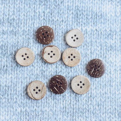 4 Holes Coconut Shell Buttons - 10mm, 15mm, 20mm, 25mm - Craft Buttons, Sewing Buttons, Wood Buttons, Knit Buttons