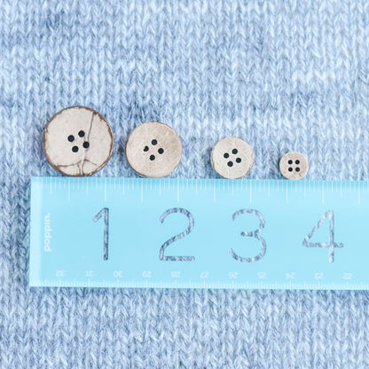 4 Holes Coconut Shell Buttons - 10mm, 15mm, 20mm, 25mm - Craft Buttons, Sewing Buttons, Wood Buttons, Knit Buttons