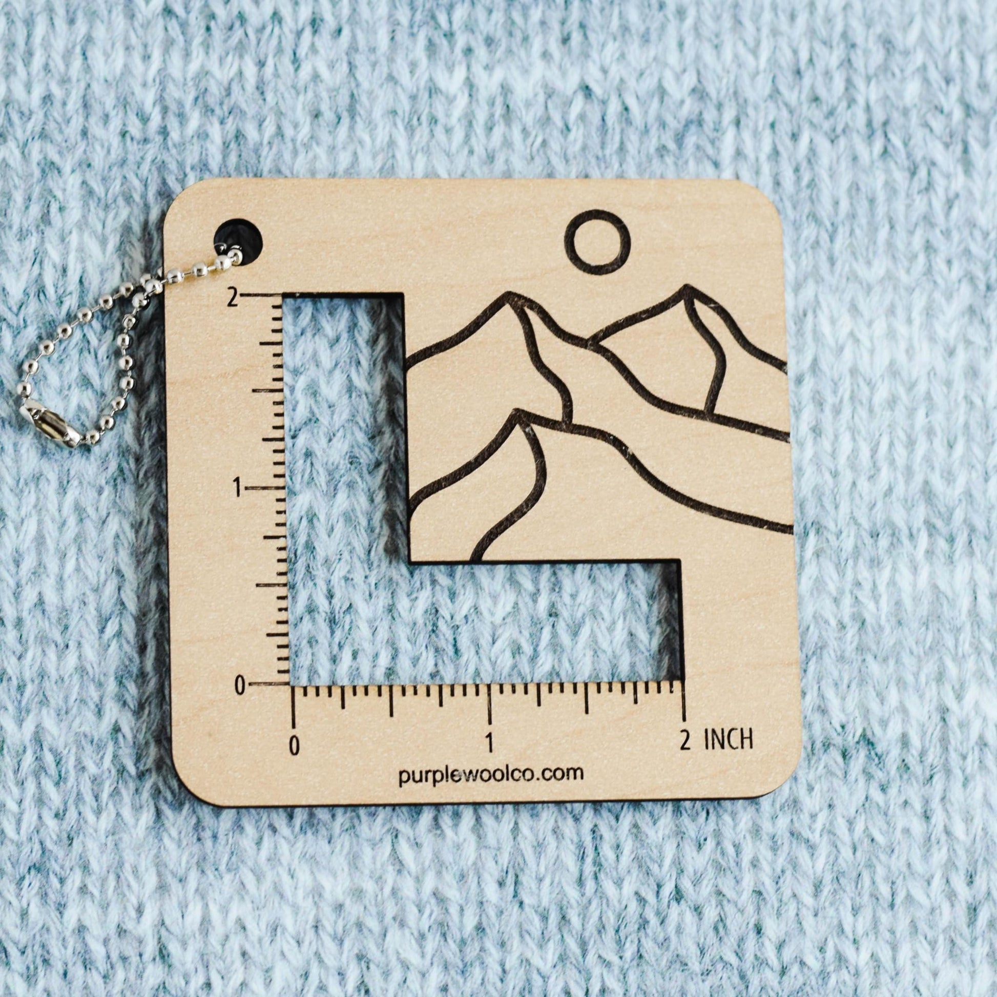 Knitting 2-inch Swatch Gauge - Mountain - Wood Knitting Accessories, Knitting Tools, Gifts for Knitters, Eco-Friendly Knitting