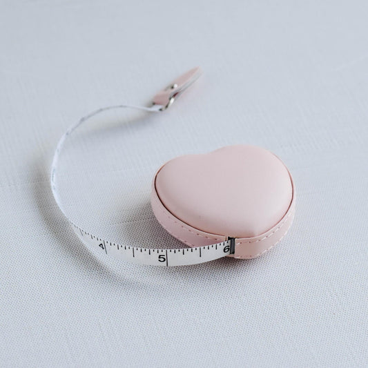 Heart Shaped Faux Leather Measuring Tape, Measuring Tape with Faux Leather Cover, Portable Measuring Tape, Sewing, Knitting, Crochet