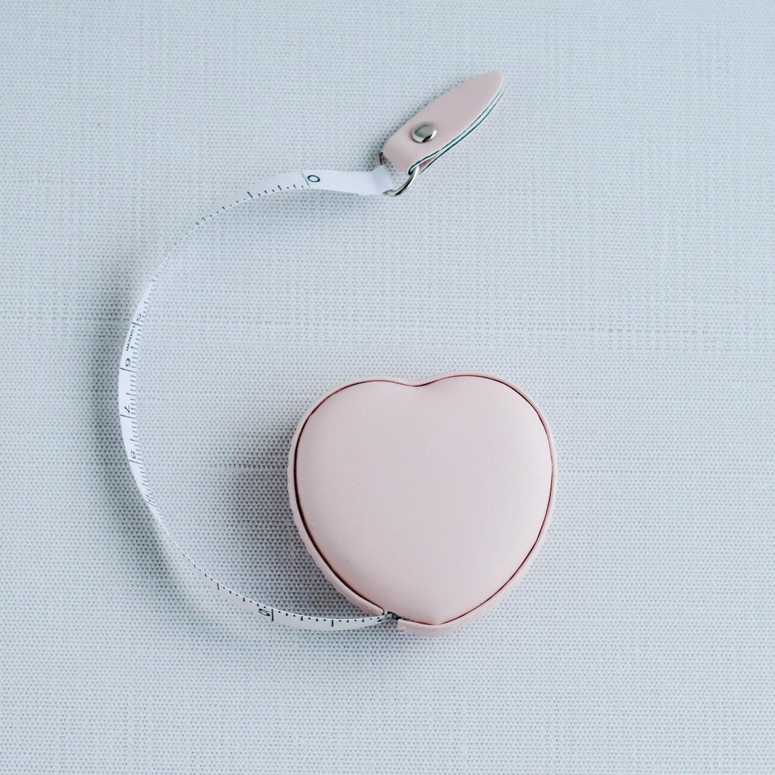 Heart Shaped Faux Leather Measuring Tape, Measuring Tape with Faux Leather Cover, Portable Measuring Tape, Sewing, Knitting, Crochet