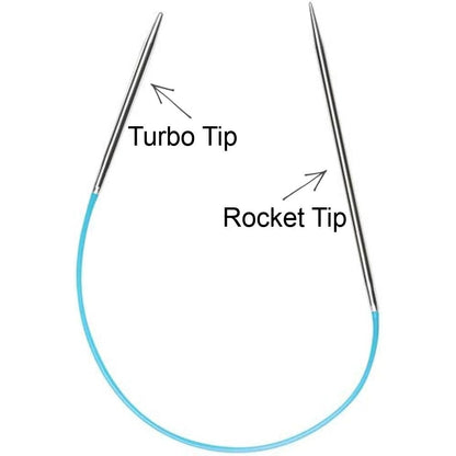 10 inch (25 cm) EasyKnit Rocket circular knitting needles - Available Size 0-8