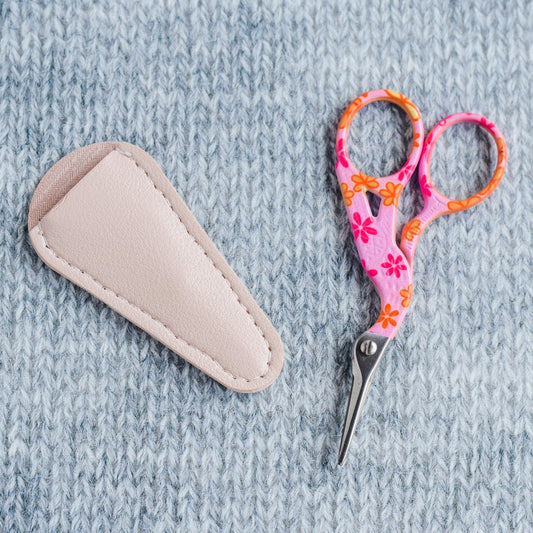 Pink Floral stork scissor, Knit Scissors, embroidery scissor, cross stitch accessory, embroidery accessory, Stainless Steel, Cover