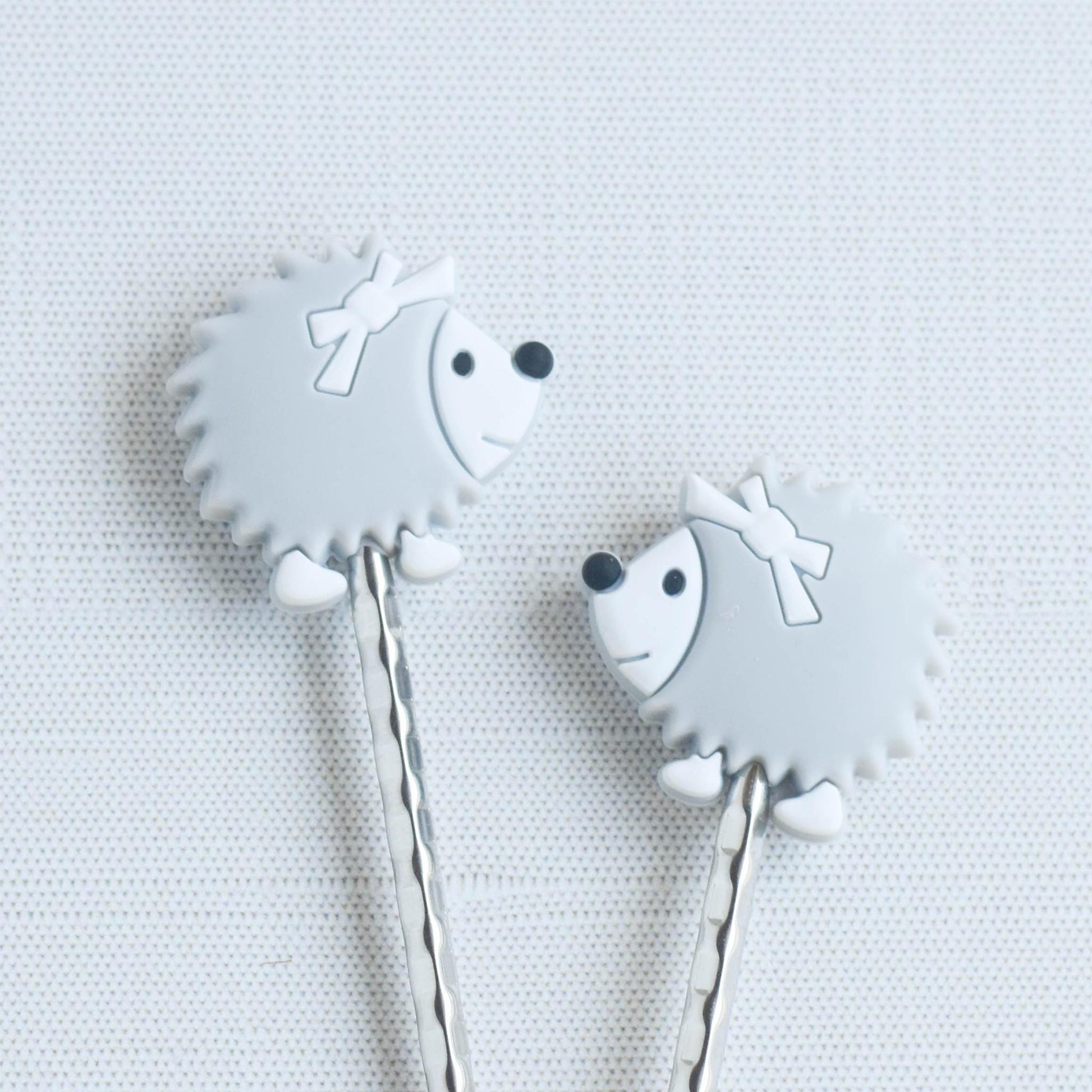 Hedgehog Silicone Stitch Stoppers - Set of 2 - Knitting Needle Point Protectors, Stitch Holders, Needle Stoppers