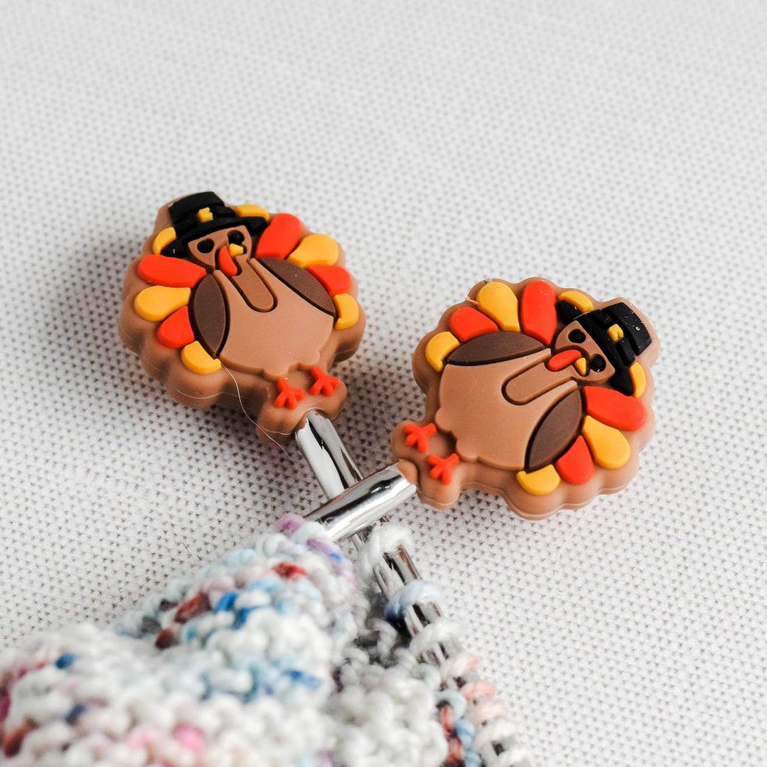 Pilgrim Turkey Silicone Stitch Stoppers - Set of 2 - Knitting Needle Point Protectors, Stitch Holders, Needle Stoppers
