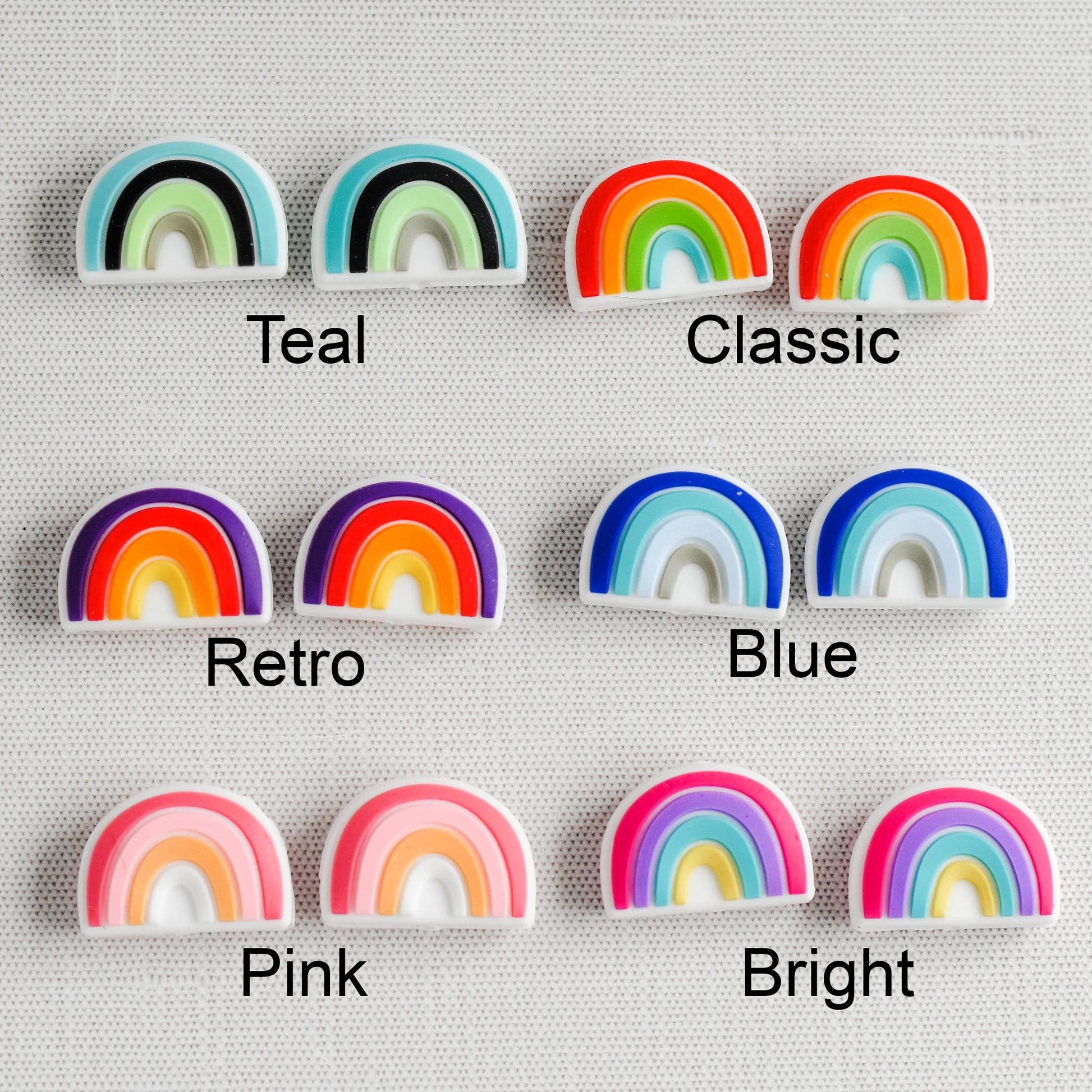 Rainbow Silicone Stitch Stoppers - Set of 2 - Knitting Needle Point Protectors, Stitch Holders, Needle Stoppers