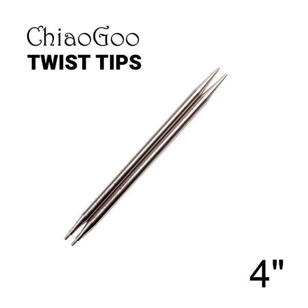 4 Inch (10 cm) ChiaoGoo TWIST Interchangeable Needle Tips - Mini, Small, Large