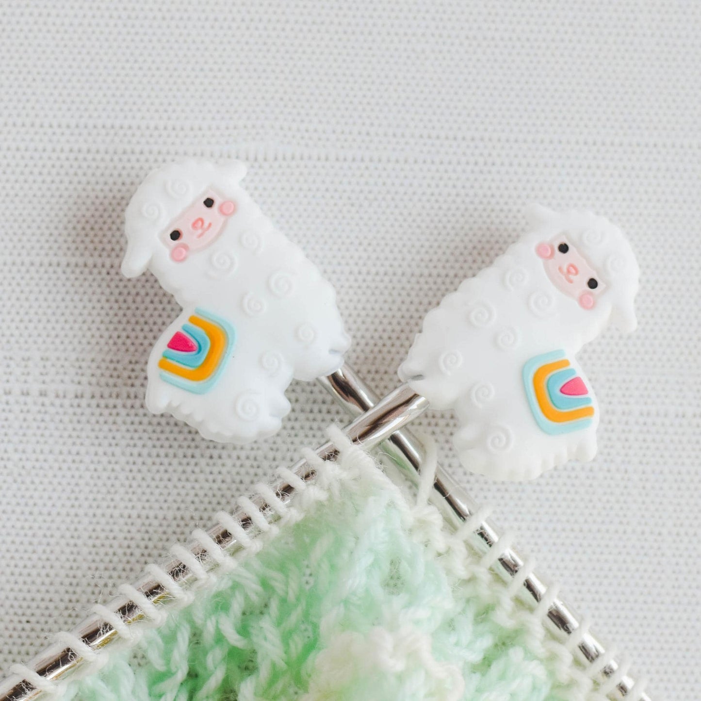 Llama Silicone Stitch Stoppers - Set of 2 - Knitting Needle Point Protectors, Stitch Holders, Needle Stoppers