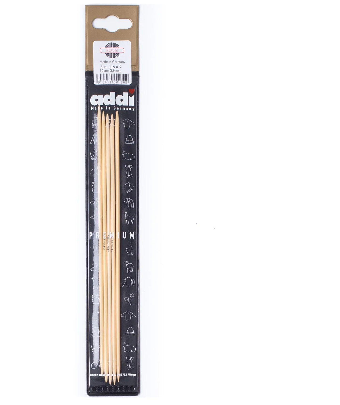 6 inch (15 cm) addi Bamboo Double Point Needles