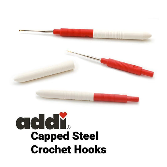 addi Capped Steel Crochet Hook, Sizes .5mm - 1.75mm, Small Crochet Hooks