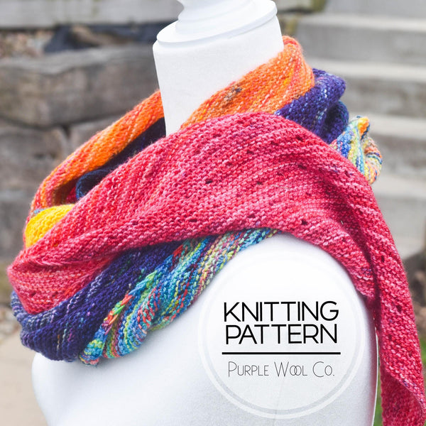 FEATHER FADE Scarf Knitting Pattern | PDF Scarf Knitting Pattern | Fingering weight yarn | Hand Knit Pattern | Knitting Pattern