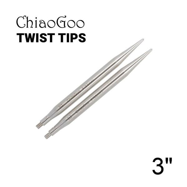 3 Inch (7.5 cm) ChiaoGoo TWIST Interchangeable Needle Tips - Mini, Small, Large