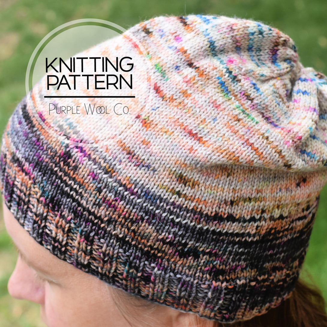 The FRISKY FADE Hat Knitting Pattern | PDF Hat Knitting Pattern | Fingering weight yarn | Knit Hat Pattern | Hand Knit | Knitting Pattern