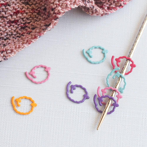 Set of 8 Removable Sheep Stitch Markers - Mixed Rainbow - Sheep Lover Stitch Markers, Snag Free Stitch Markers, Small Stitch Markers